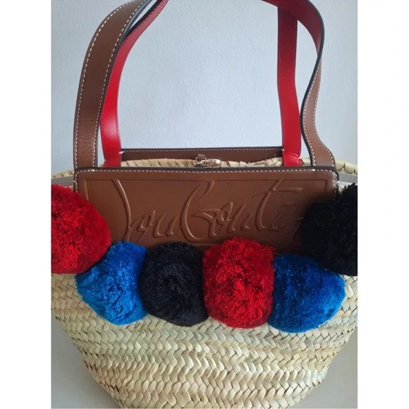 NEW CHRISTIAN LOUBOUTIN STRAW TOTE❤️ - Picture 2 of 6
